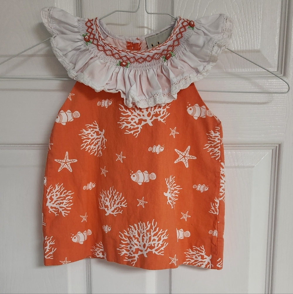 Coral Reef Kids Blouse with Ruffled Collar